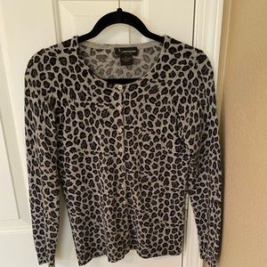 Beautiful Cashmere animal print cardigan